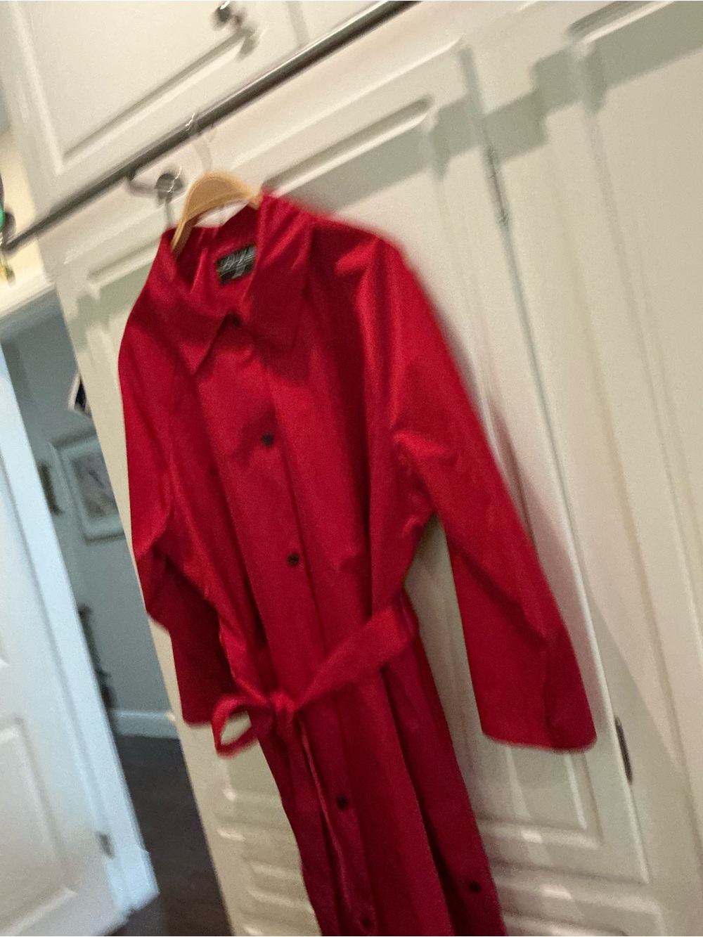 Noize Red Trench Coat with Self-Tie Belt